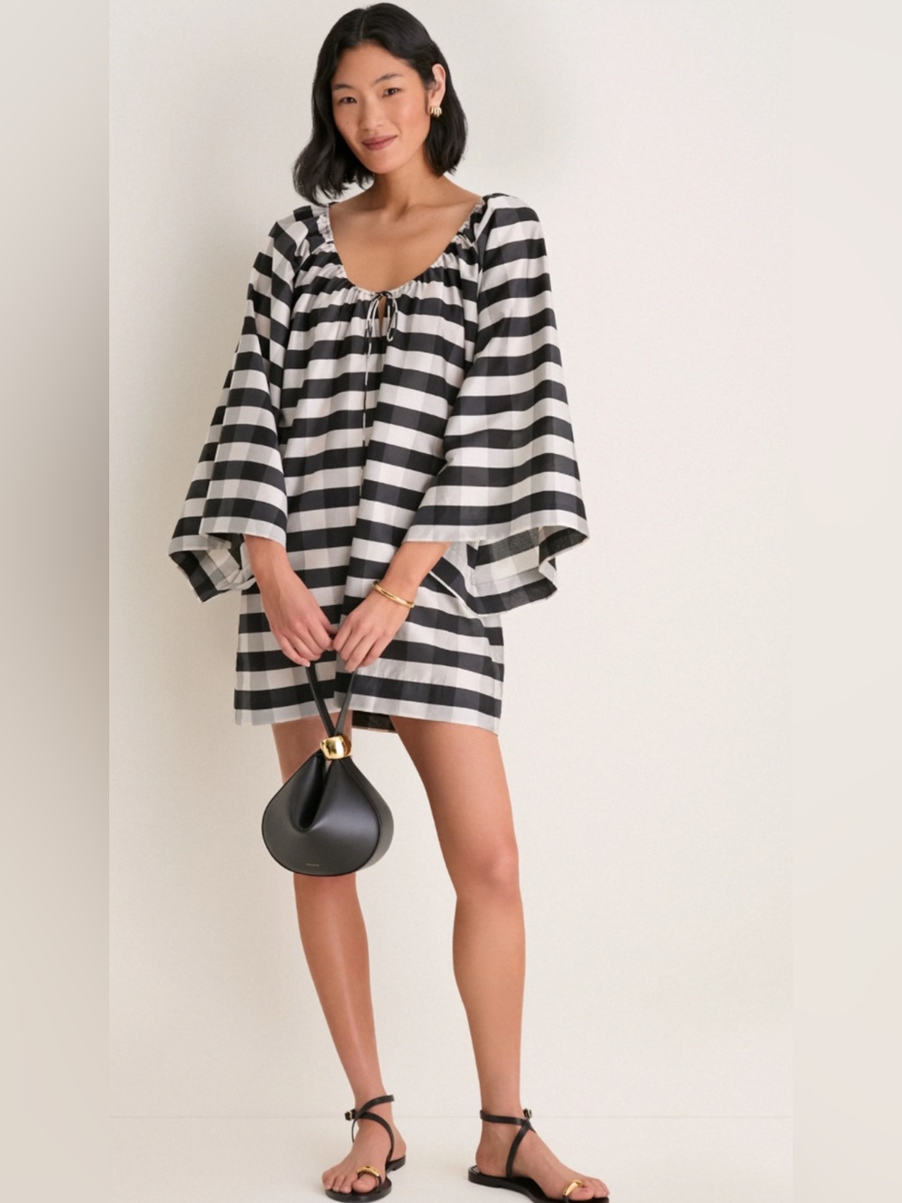 Tuckernuck Midnight Check Claudine Mini Dress size S